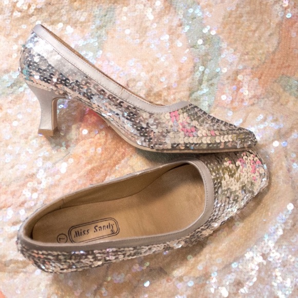 Silver Sequin Shoes HP  - Great Condition - Picture 1 of 7